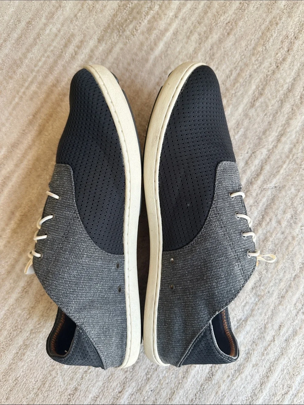 EUC OLUKAI Nohea Moku Shoe Boat No Tie Shoe Dark Shadow Gray Size 10